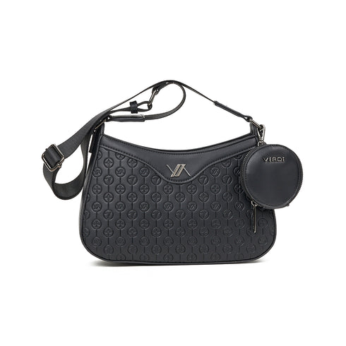 Verde Γυναικεία Τσάντα Χιαστί-Ώμου 16-7661 Μαύρο