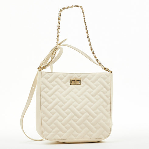 Verde Γυναικεία Βραδινή Τσάντα 01-1563 Εκρού