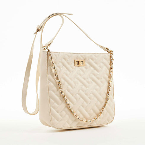 Verde Γυναικεία Βραδινή Τσάντα 01-1563 Εκρού