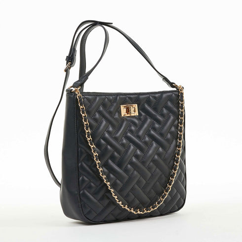 Verde Γυναικεία Βραδινή Τσάντα 01-1563 Μαύρο