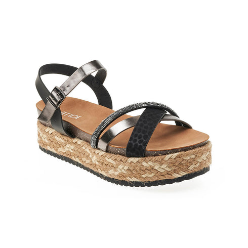 Verde Γυναικείες Πλατφόρμες Platform με Σχοίνινη Σόλα 28-3818 Μαύρο