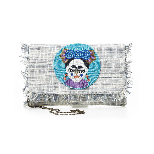 Verde Γυναικείο Τσαντάκι Βραδινό 01-1762  Ανοιχτό Μπλε