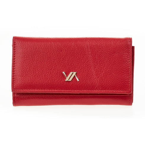 Verde Γυναικείο Δερμάτινο Πορτοφόλι 18-1403 Κόκκινο