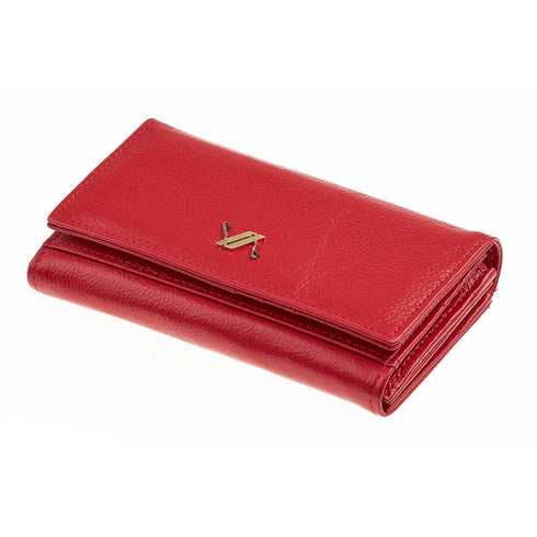 Verde Γυναικείο Δερμάτινο Πορτοφόλι 18-1403 Κόκκινο