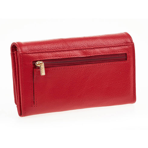 Verde Γυναικείο Δερμάτινο Πορτοφόλι 18-1403 Κόκκινο