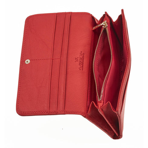 Verde Γυναικείο Δερμάτινο Πορτοφόλι 18-1404 Κόκκινο