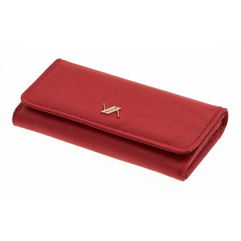 Verde Γυναικείο Δερμάτινο Πορτοφόλι 18-1404 Κόκκινο