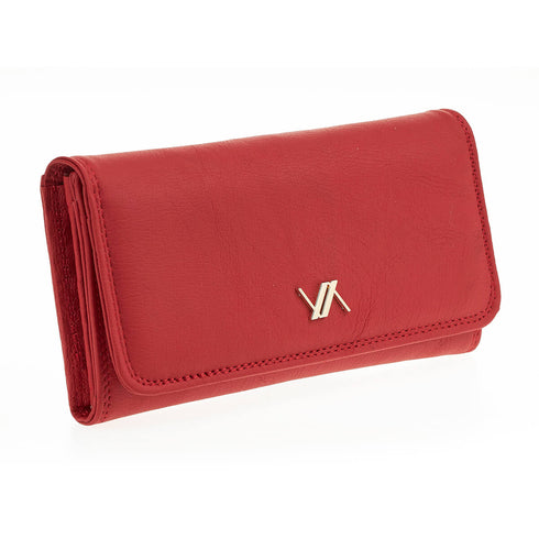 Verde Γυναικείο Δερμάτινο Πορτοφόλι 18-1404 Κόκκινο