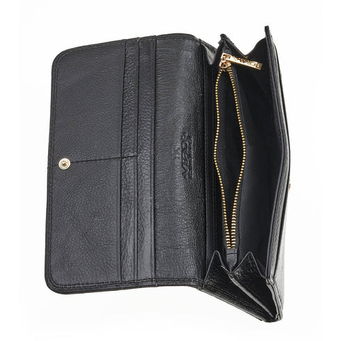 Verde Γυναικείο Δερμάτινο Πορτοφόλι 18-1404 Μαύρο