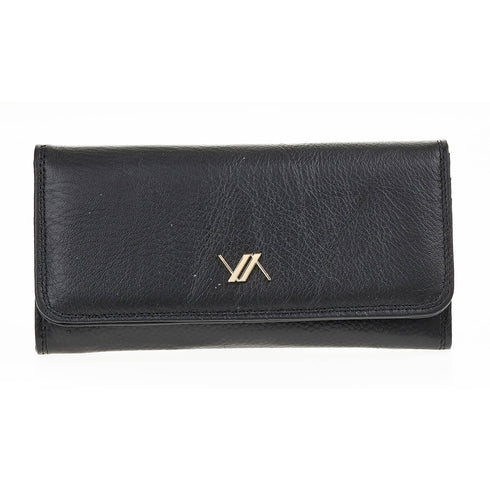 Verde Γυναικείο Δερμάτινο Πορτοφόλι 18-1404 Μαύρο