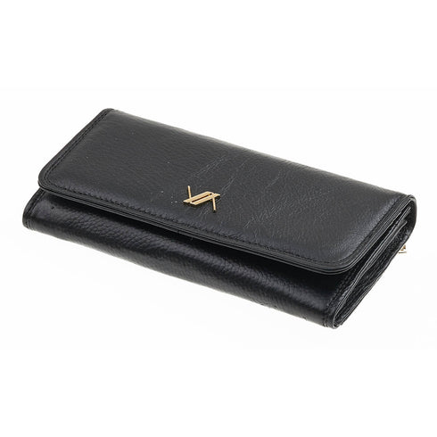 Verde Γυναικείο Δερμάτινο Πορτοφόλι 18-1404 Μαύρο