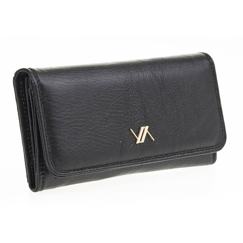 Verde Γυναικείο Δερμάτινο Πορτοφόλι 18-1404 Μαύρο