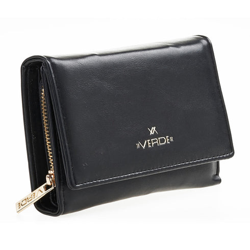 Verde Γυναικείο Δερμάτινο Πορτοφόλι 18-1405 Μαύρο