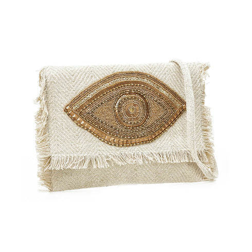 Verde Γυναικείο Βραδινό Τσαντάκι 01-1738 Εκρού