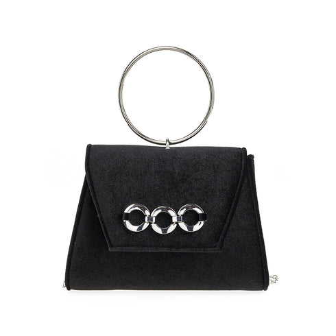 Verde Γυναικείο Βραδινό Τσαντάκι 01-1880 Μαύρο-Ασημί