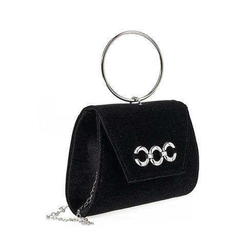 Verde Γυναικείο Βραδινό Τσαντάκι 01-1880 Μαύρο-Ασημί