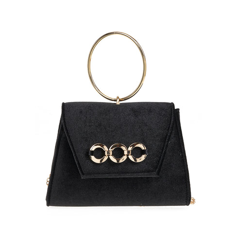 Verde Γυναικείο Βραδινό Τσαντάκι 01-1880 Μαύρο-Χρυσό