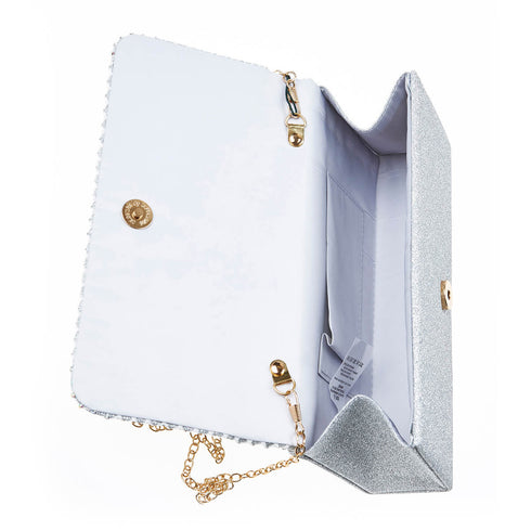 Verde Γυναικείο Βραδινό Τσαντάκι 01-1678 Ασημί