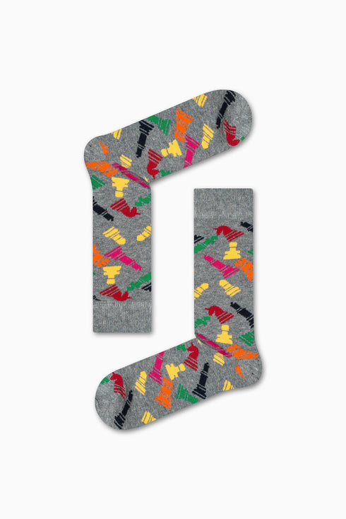 Κάλτσα Unisex με Σχέδιο Grey Chess