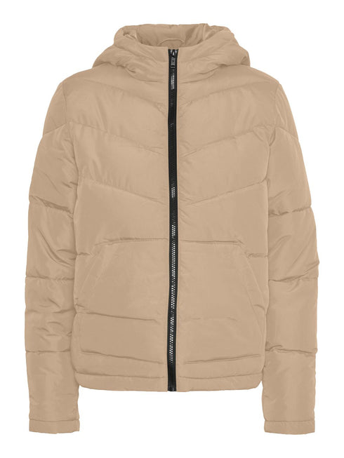 Noisy May Μπουφάν Puffer με Κουκούλα Μπέζ
