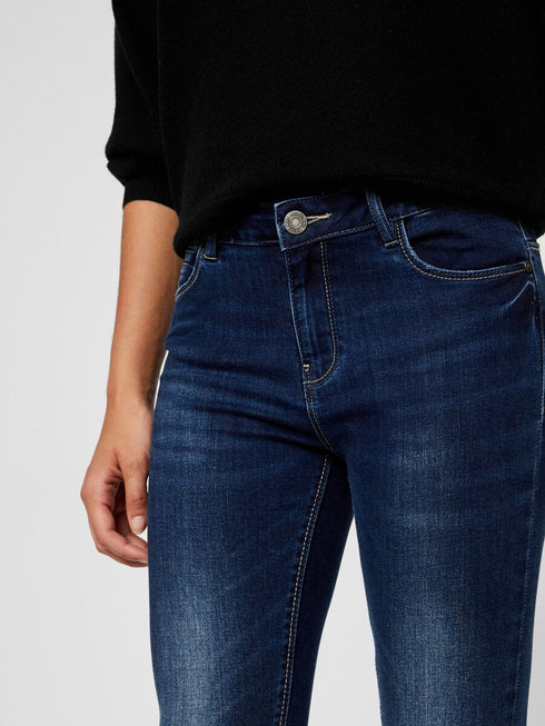 Noisy May Παντελόνι Jean Ankle Skinny Fit με Φερμουάρ στο Ρεβέρ Μπλέ