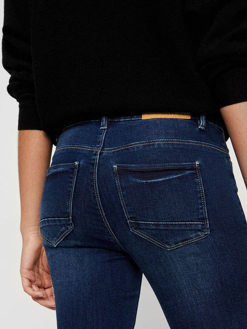 Noisy May Παντελόνι Jean Ankle Skinny Fit με Φερμουάρ στο Ρεβέρ Μπλέ