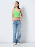 Noisy May Cropped Top Τιραντό με Έναν Ώμο Πράσινο