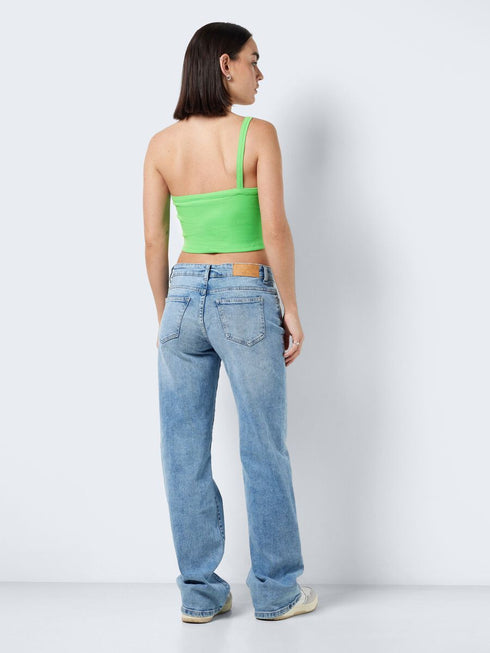 Noisy May Cropped Top Τιραντό με Έναν Ώμο Πράσινο