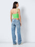 Noisy May Cropped Top Τιραντό με Έναν Ώμο Πράσινο