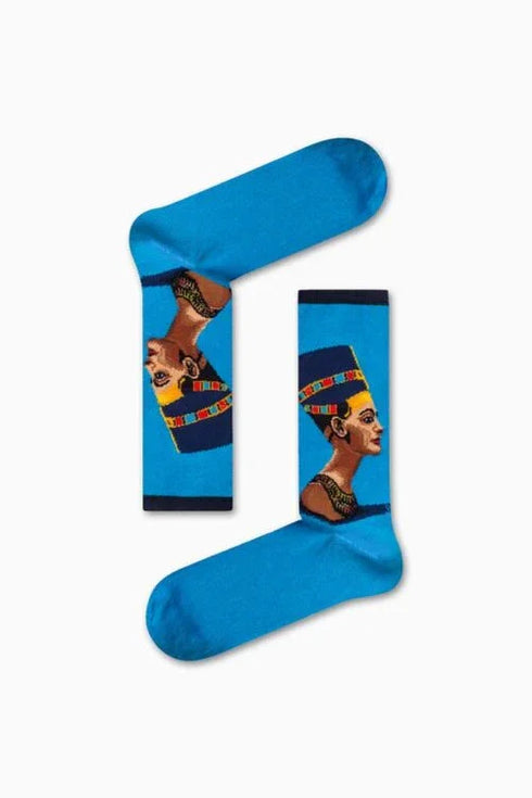 Κάλτσα Unisex με Σχέδιο Queen Nefertiti Blue