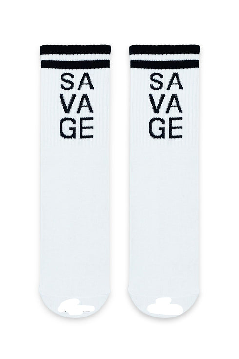 Κάλτσα Unissex με Σχέδιο "Savage" Λευκό