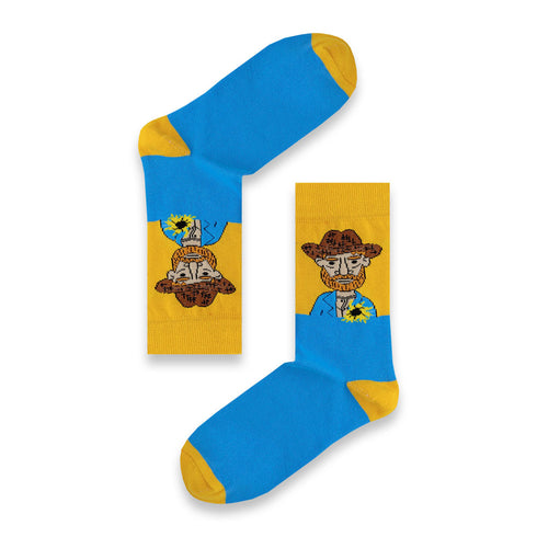 Κάλτσα Unisex με Σχέδιο Vincent Van Gogh Light Blue