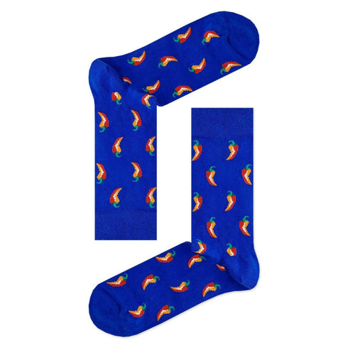 Kάλτσα Unisex με Σχέδιο Chili Pepers Μπλέ