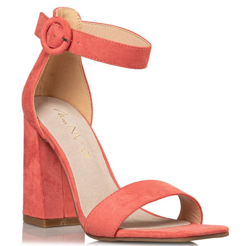 Miss NV Πέδιλα με Χοντρό Τακούνι Κοραλί