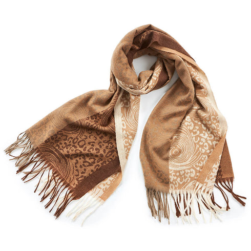 Verde Γυναικεία Πασμίνα 06-1074 Καφέ