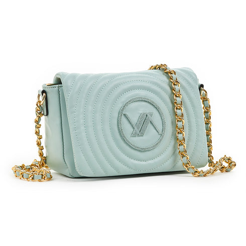 Verde Γυναικεία Τσάντα Χιαστί 16-6807 Ανοιχτό Μπλέ