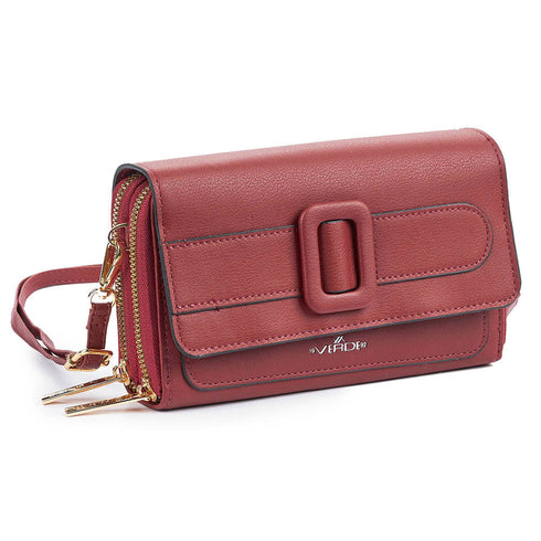 Verde Γυναικεία Τσάντα Χιαστί 16-6511 Μπορντώ