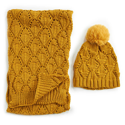 Verde Γυναικείος Σκούφος - Κασκόλ/Λαιμός 12-0335 Μουσταρδί