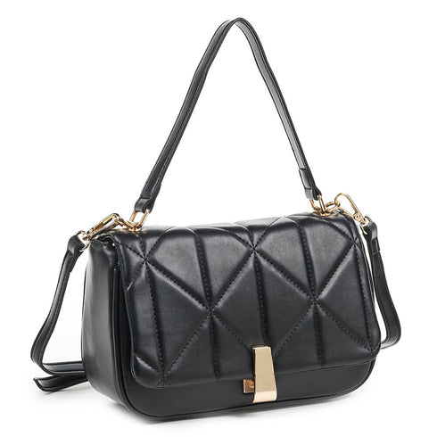 Verde Γυναικεία Τσάντα Ώμου 16-6588 Μαύρο