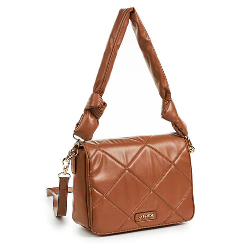 Verde Γυναικεία Τσάντα Ώμου - Χιαστί 16-6519 Καφέ