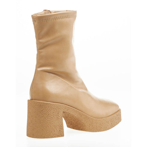 Verde Γυναικεία Μποτάκια με Εσωτερική Επένδυση Γούνας και Χοντρό Τακούνι 28-3724 Πούρου