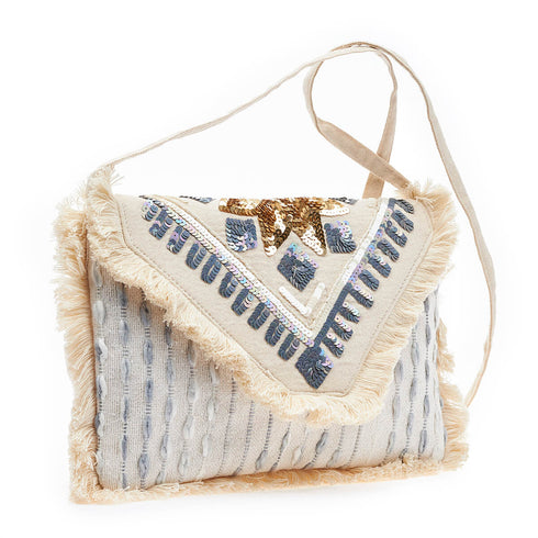 Verde Γυναικείο Τσαντάκι Χειρός 01-1599 με Διακοσμητικό Κέντημα Πολύχρωμο