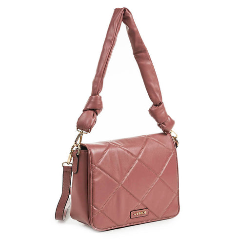 Verde Γυναικεία Ώμου - Τσάντα Χιαστί 16-6519 Σκούρο Ρόζ