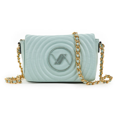 Verde Γυναικεία Τσάντα Χιαστί 16-6807 Ανοιχτό Μπλέ