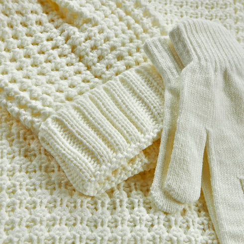 Verde Γυναικείος Σκούφος - Κασκόλ/Λαιμός - Γάντια 12-0336 Λευκό