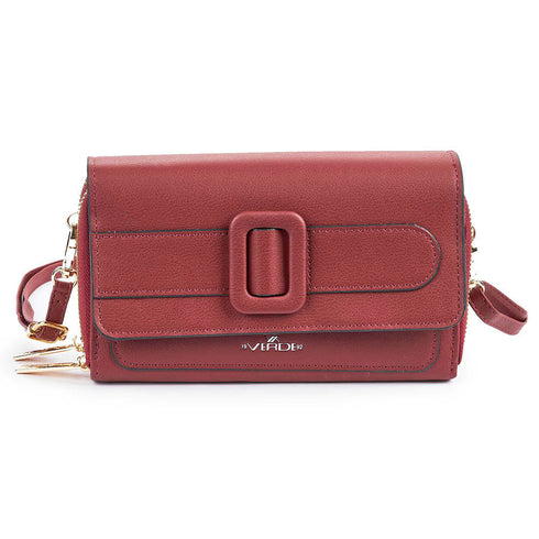 Verde Γυναικεία Τσάντα Χιαστί 16-6511 Μπορντώ