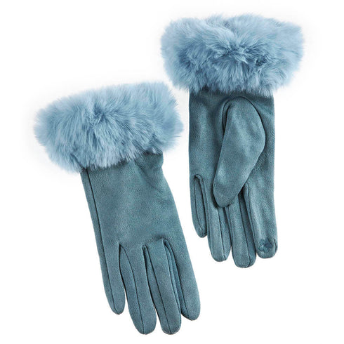 Verde Γυναικεία Γάντια 02-0660 Μπλέ