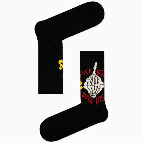 Κάλτσα Unisex με Σχέδιο “F*ck You, Pay Me” Black