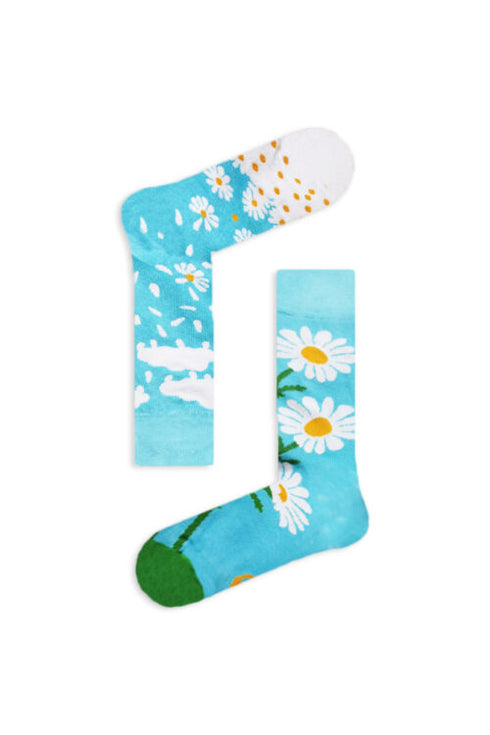 Κάλτσα Unisex με Σχέδιο Daisies Light Blue