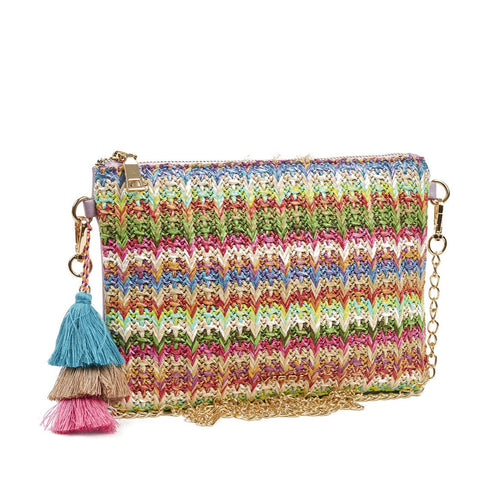 Verde Γυναικείο Τσαντάκι Βραδινό 01-1488 Πολύχρωμο Λιλά